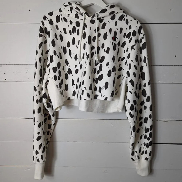 Champion White and Black Spotted Hoodie - Picture 1 of 4